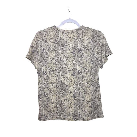 Rails Asher Snakeskin Short Sleeve Tee Women M Ivory‎ Animal Print Boho - Picture 2 of 6